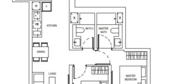one-bernam-2-bedroom-with-study-floor-plan-type-bs2-singapore